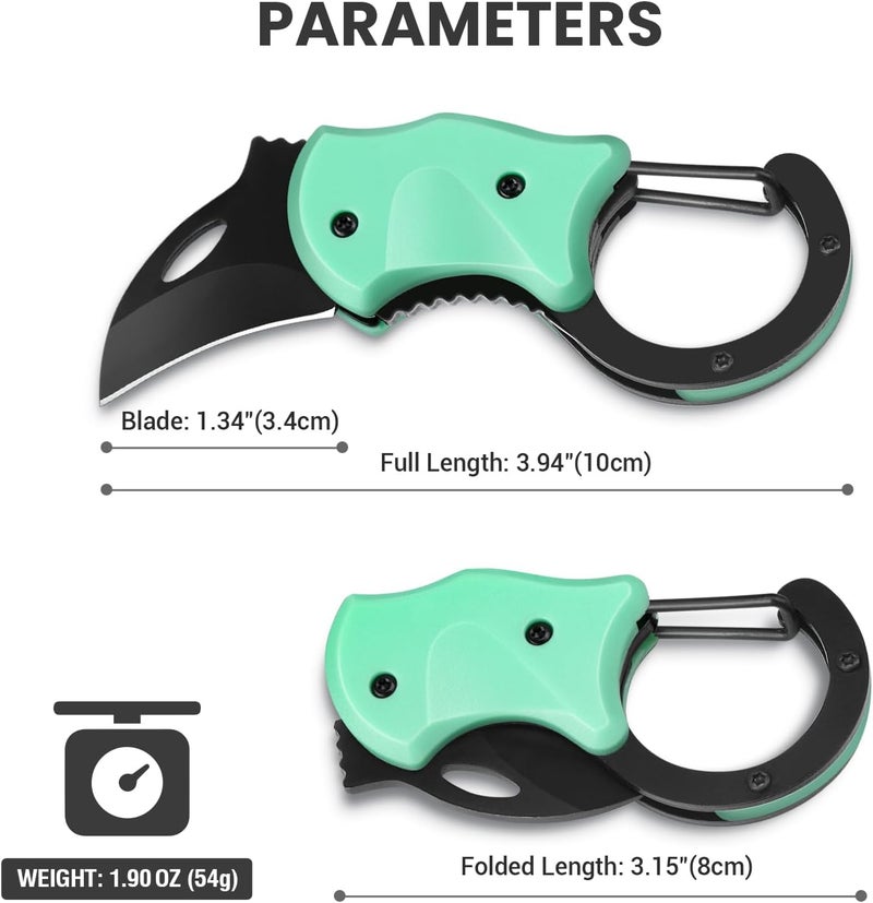 FUNBRO Small Pocket Knife for Men, Cool Folding Knife Box Cutter with 1.34 inch Sharp Blade, EDC Knives Tool for Everyday Carry, Great Gift for Men (Light Blue) - Image 5